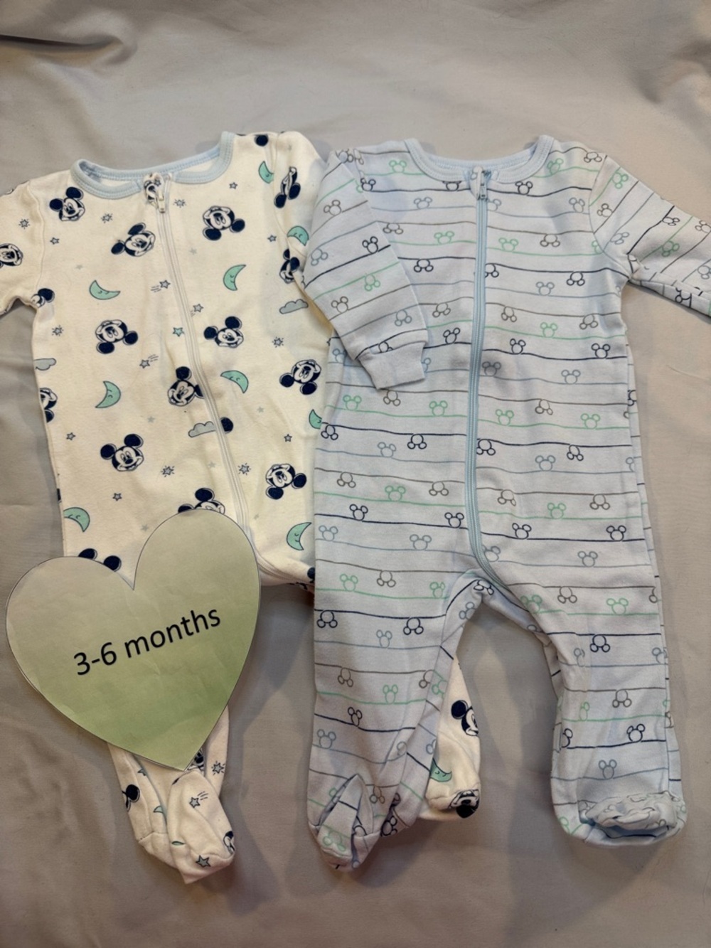 Disney - Mickey Mouse - Pair of Footed sleepers